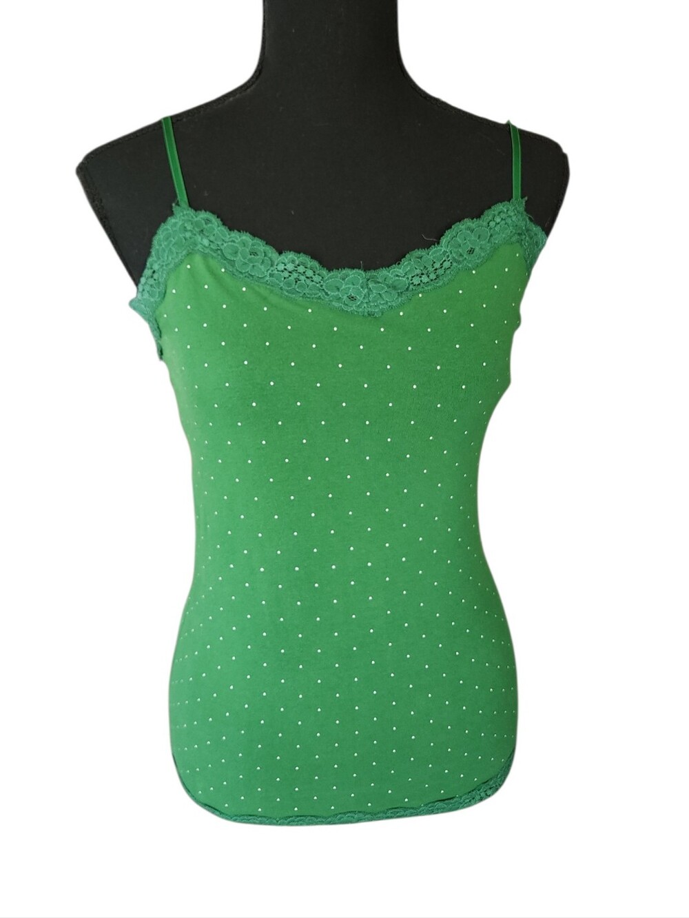 Y2k 2010s Aero Lace Cami Polka Dot Tank Sz M
